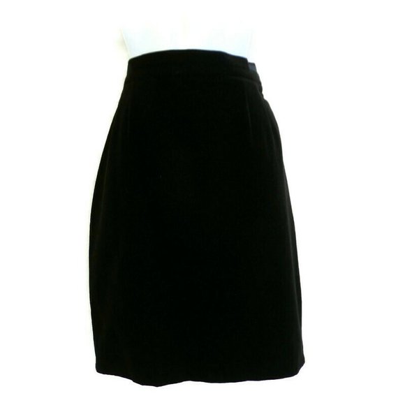 VeLVeT Vintage 90s Karl Lagerfeld Thick Velvet Skirt Pencil Side Zip 10